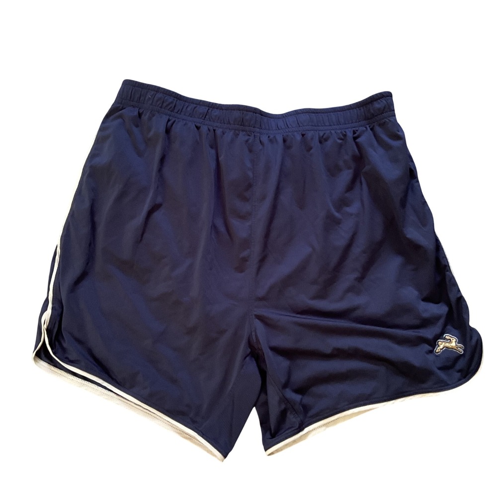 Tracksmith Mens Navy Blue Session Running Shorts Gold Hare Logo Size Large